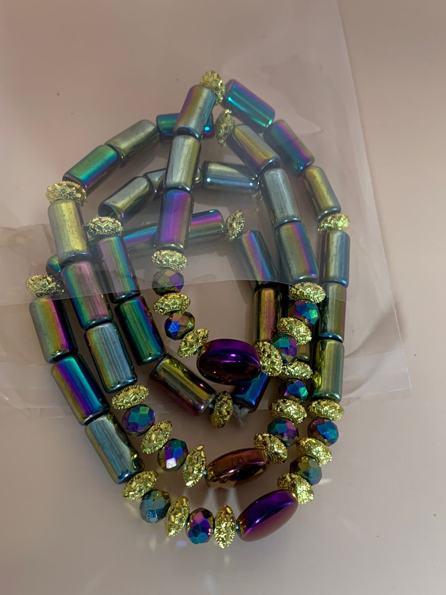Gros Bayas Glamour en perles de culture couleur arc-en-ciel