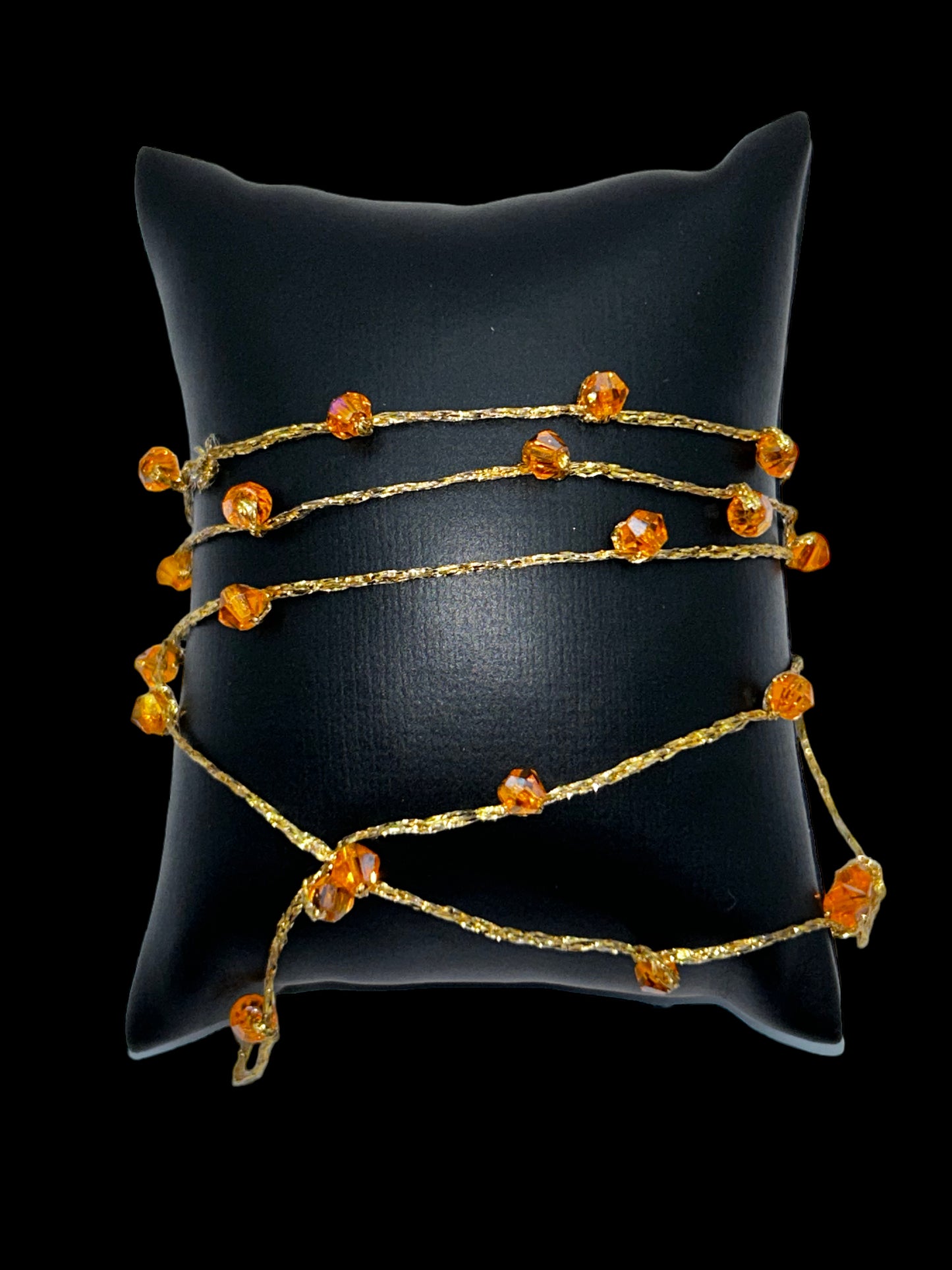 Baya file d’or orange en perles de culture