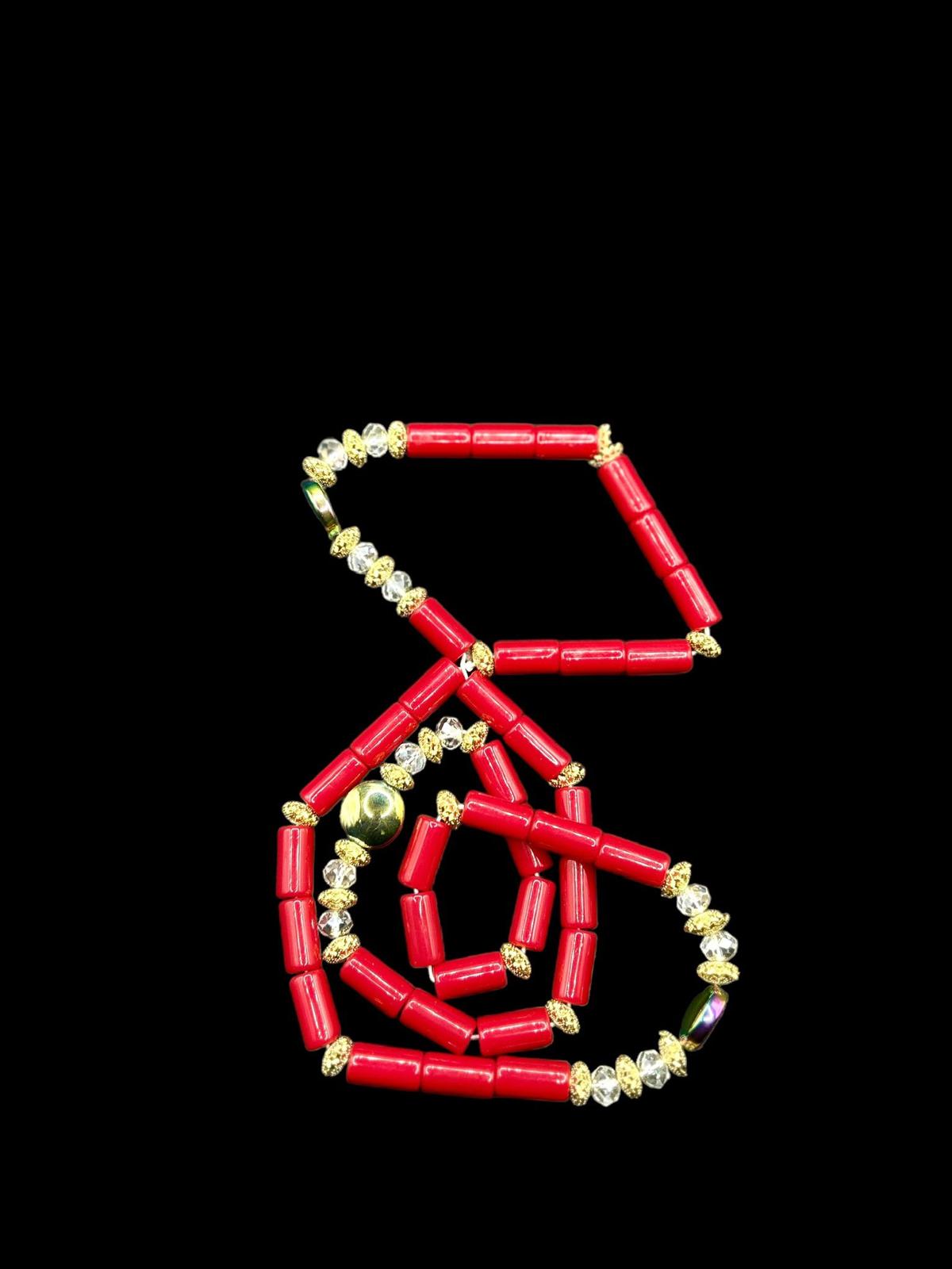 Gros Bayas Glamour
rouge/silver en perles de culture