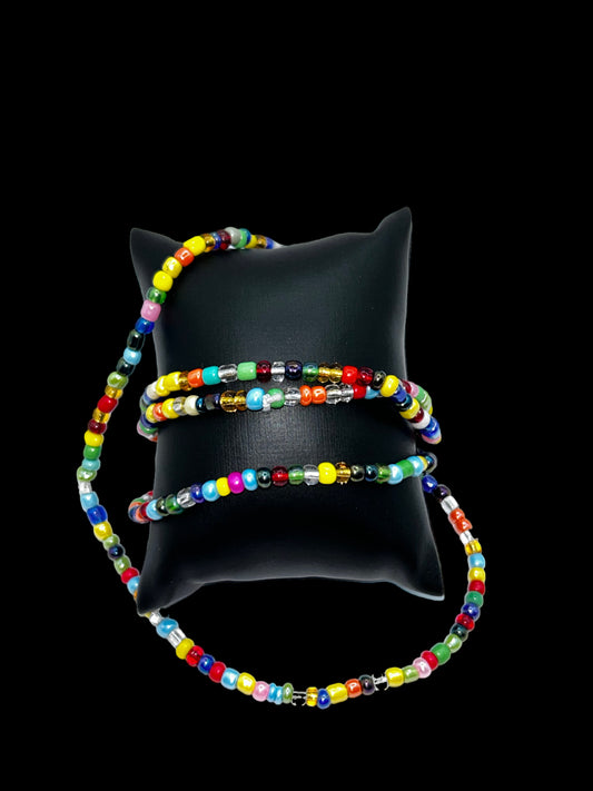 Baya fin multicolore en perles