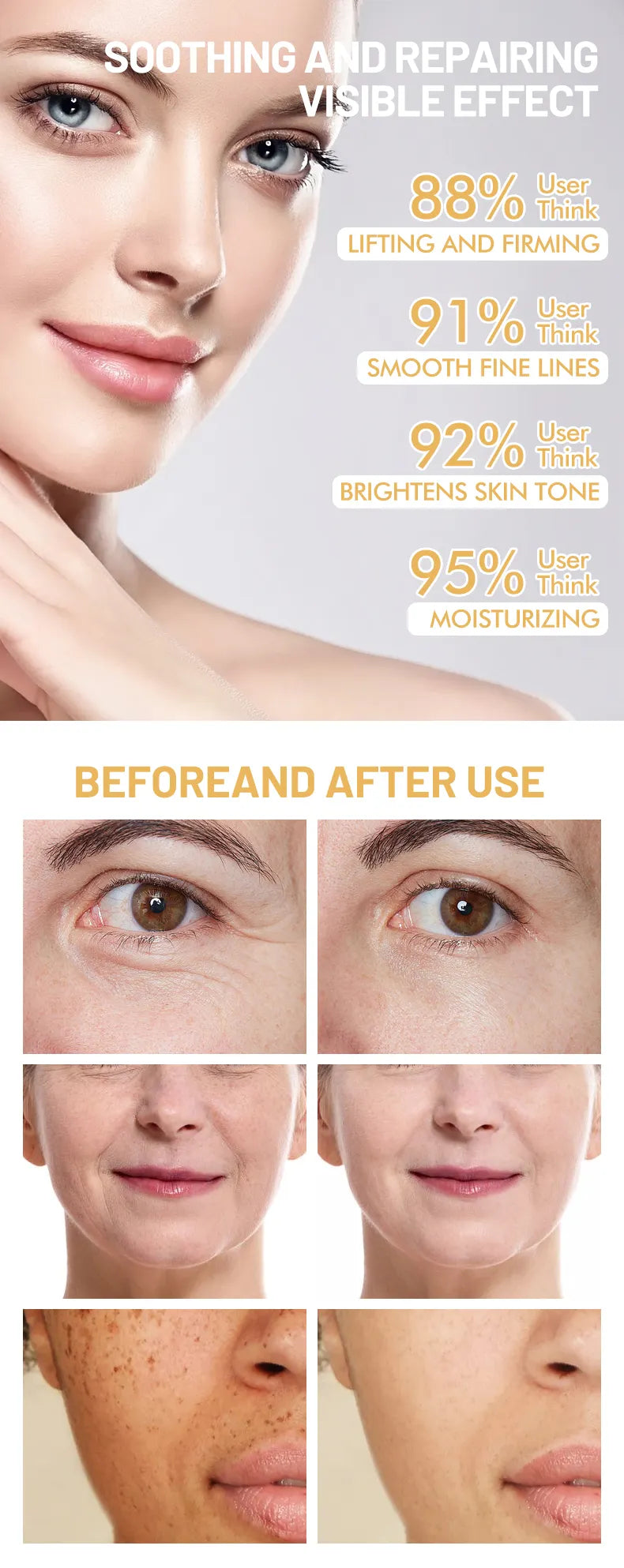 Disaar Natural 100% Collagen Anti-âge Blanchissant Éclaircissant Lot de 5 soins de la peau réparateurs