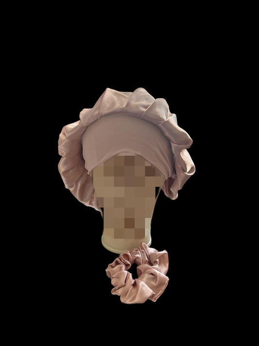 Bonnet en Satin Double Face  – Protection & Beauté Nocturne plus chouchou rose